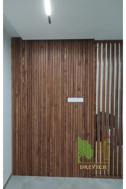 Brown rail partition in Kyiv. Zoning of the apartment with a partition